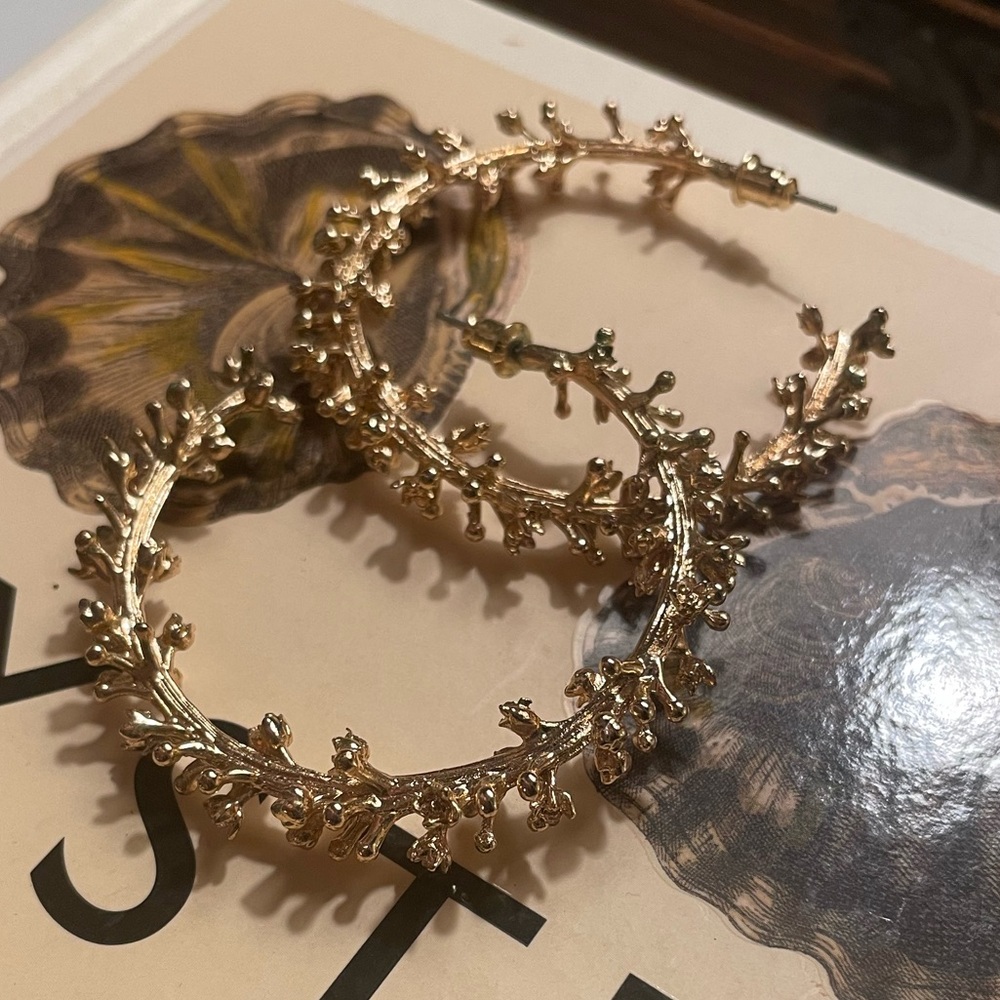 Anthropologie Gold Hoop Earrings